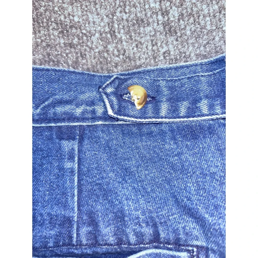 St. John's Bay Cropped Jeans Womens 22W Blue Authentic Relaxed‎ Fit Ankle Slit